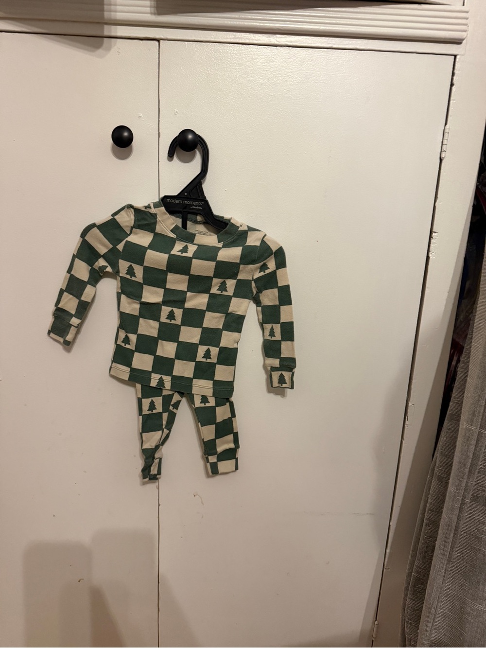 Little co Kids Green Check Pajama Set